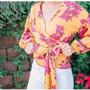 Jealous Tomato Size Medium Wrap Around Blouse